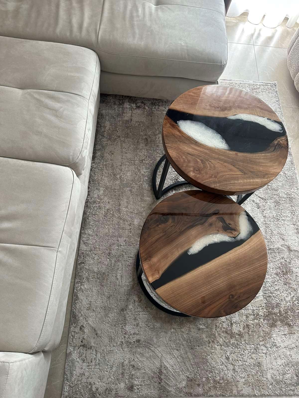 klub stočići pareni orah epoxy smola 6 040. Klub stočići - pareni orah / epoxy smola